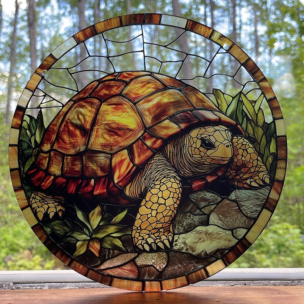 Suncatcher Acrylic Turtle Wildlife Cabin Cottage Home 8” Decoration